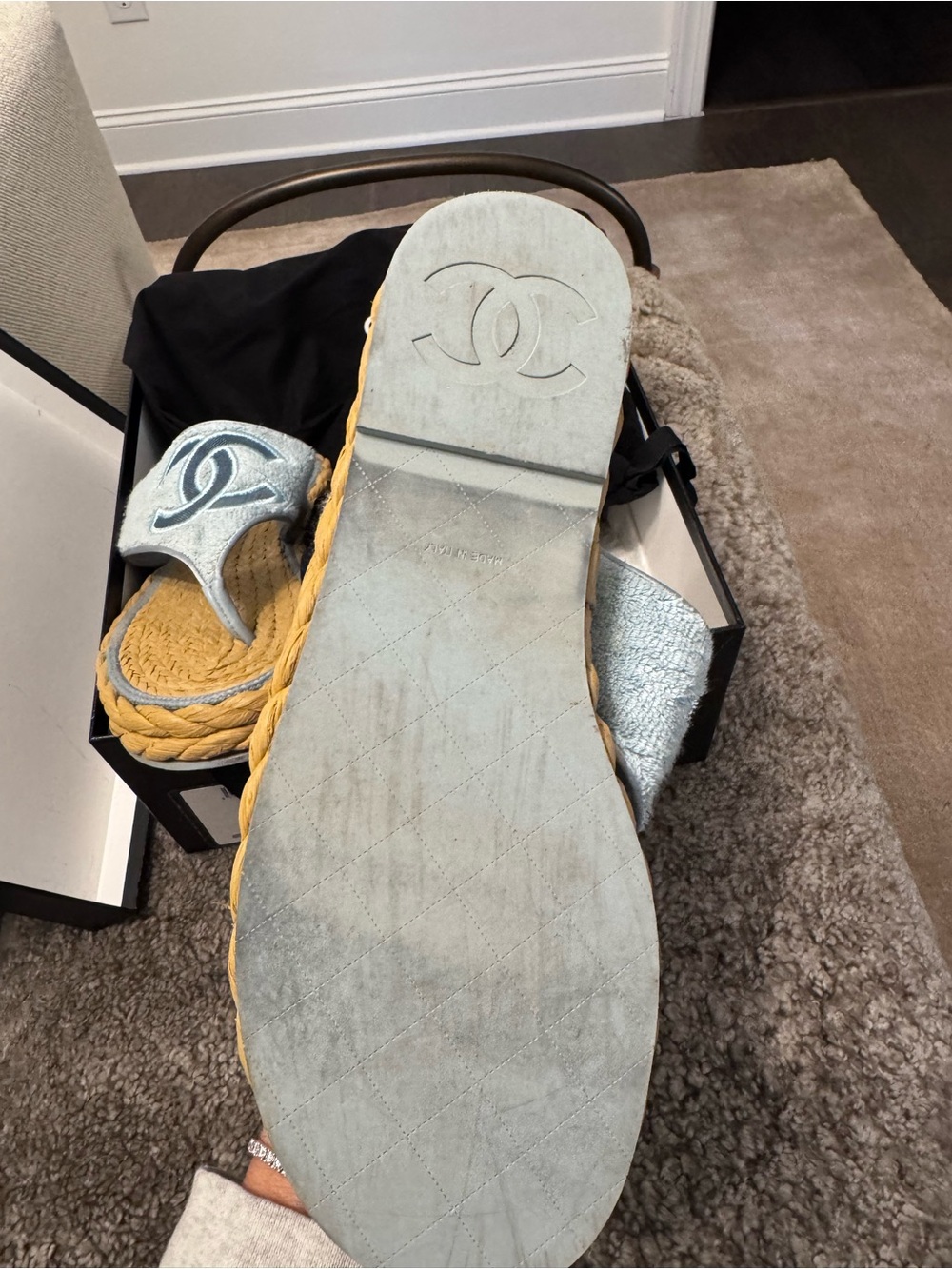 CHANEL Black Sandals (Box Shown) - Picture 6 of 8